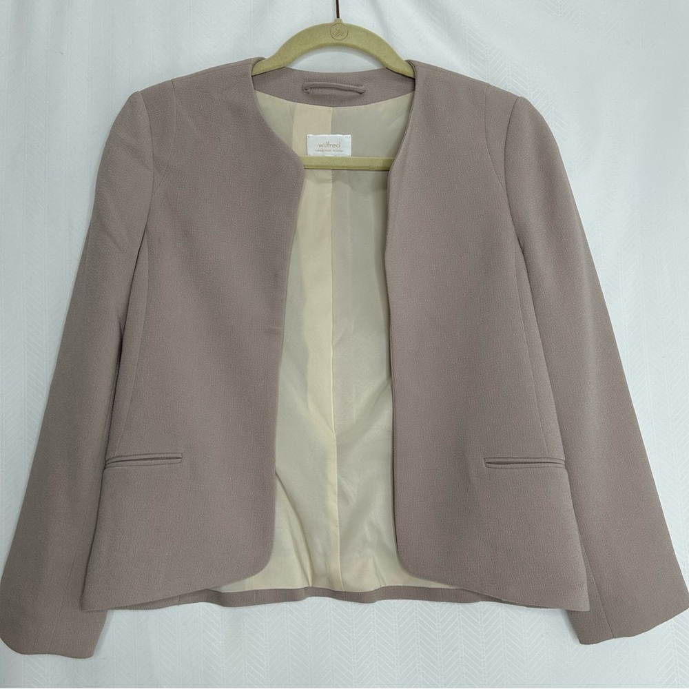 Wilfred Taupe Open-Front Blazer